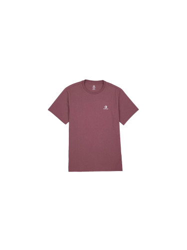Converse Standard Fit Left Chest Star Chevron Embroidered Tee Burgundy Мъже - Тениски Converse - Бордо - 10023876-A57-L - Size: L