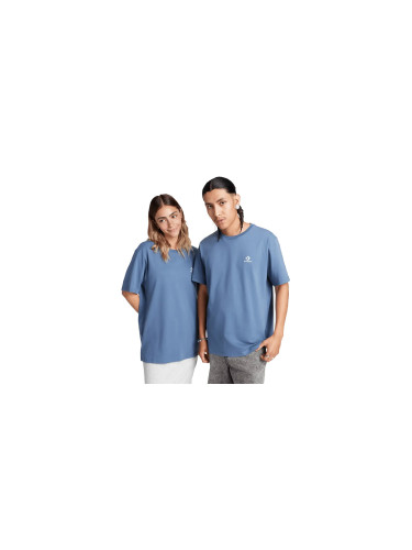 Converse Standard Fit Left Chest Star Chevron Embroidered Tee Blue Мъже - Тениски Converse - Син - 10023876-A45-L - Size: L