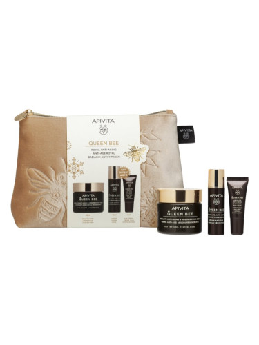 Apivita Queen Bee Gift Pouch (with Rich Cream) подаръчен комплект против стареене на кожата