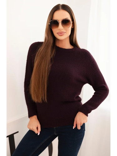 Kesi Włoski Women's sweater made of baby alpaca with long sleeves plum