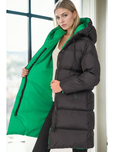 Z8687 DEWBERRY WOMEN'S COAT-BLACK-GREEN