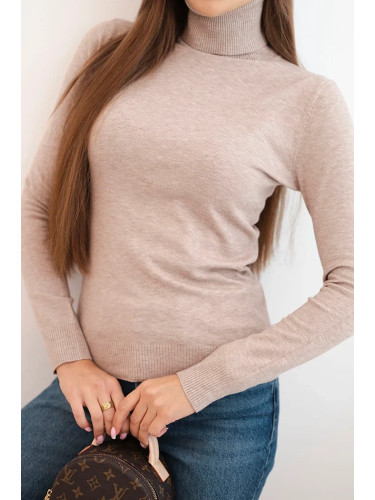 Kesi Włoski Women's viscose sweater with a turtleneck and long sleeves fango