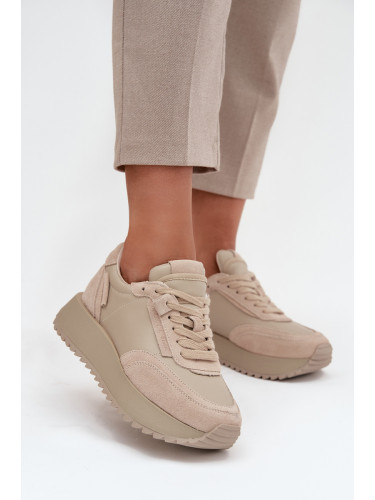 Кожени дамски кецове на платформа Artiker