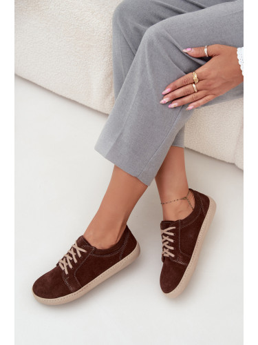 Тъмпки тип босоног от естествен велур Zazoo 314 шоколадови