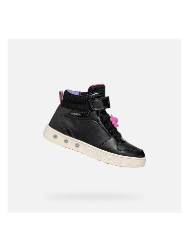 Black Girls Geox Skylin Sneakers - Girls