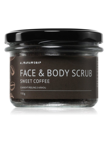 Almara Soap Face & Body Scrub захарен пилинг за тяло и лице с аромат Sweet Coffee 110 гр.