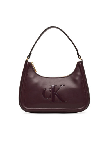 Calvin Klein Дамска чанта Bold Ck Small Shoulder Bag LV04F3230G Бордо