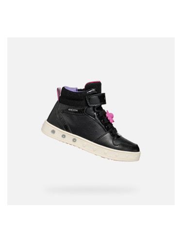 Black Girls Geox Skylin Sneakers - Girls