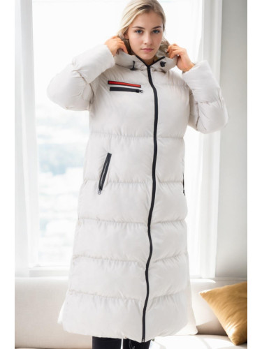 Z9756 DEWBERRY WOMEN'S PUFFER COAT-BEIGE