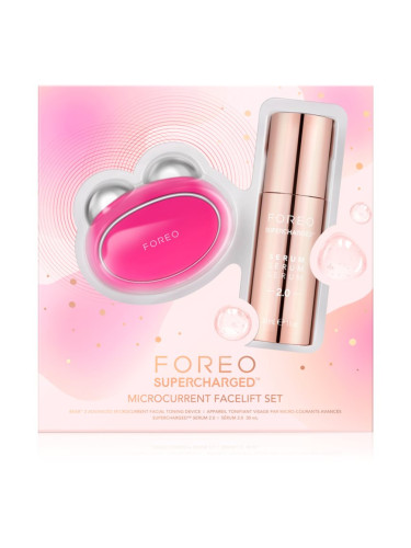 FOREO SUPERCHARGED™ Microcurrent Facelift Set подаръчен комплект за стягане и лифтинг на лицето