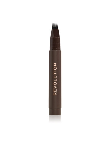 Makeup Revolution Instant Brow Hair маркер за вежди цвят Dark Brown 1.8 мл.