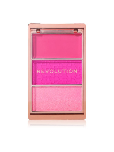 Makeup Revolution Blush Icon Palette палитра с ружове цвят Hot Pink Flag 9.8 гр.