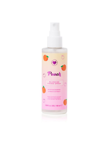 I Heart Revolution Peach Mattifying Fixing Spray матиращ и фиксиращ спрей върху фон дьо тен цвят Peach 100 мл.