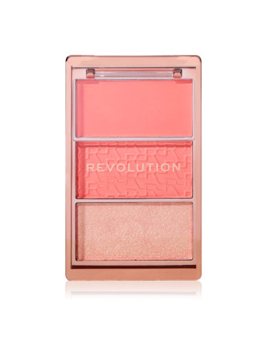 Makeup Revolution Blush Icon Palette палитра с ружове цвят Authentic Peach 9.8 гр.