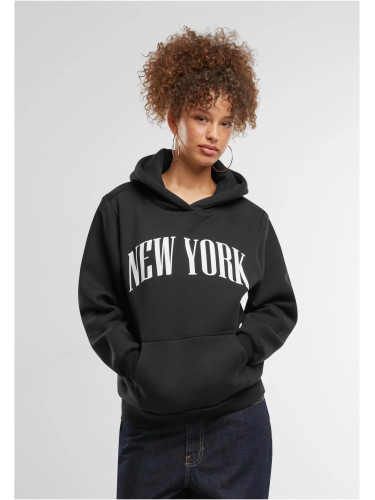 Women's Black Furry Hoodie New York