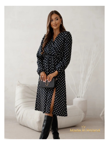 Resti Women's Midi Dress in Polka Dots Midnight Bloom