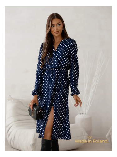 Resti Women's Midi Dress in Polka Dots Midnight Bloom