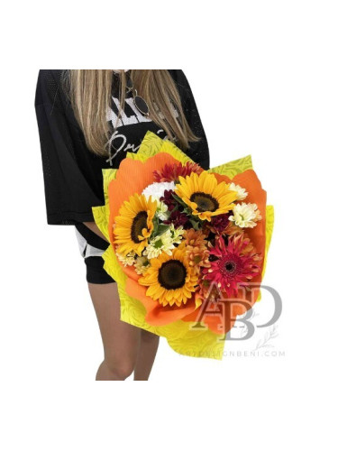 Букет в огнени цветове 