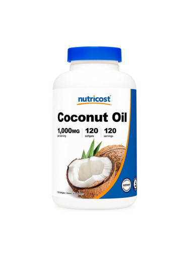 Кокосово масло 1000 mg 120 софтгел капсули | Nutricost