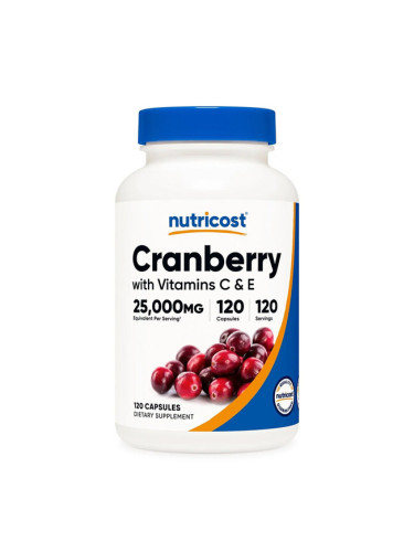 Червена боровинка 500 mg  + витамин С и Е 120 капсули | Nutricost