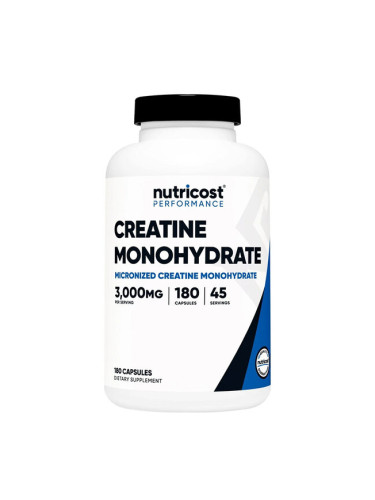 Креатин Монохидрат (микронизиран) 750 mg 180 капсули | Nutricost