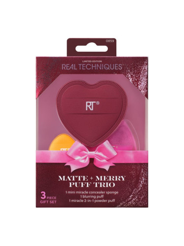 Real Techniques Matte + Merry Puff Trio комплект апликатори