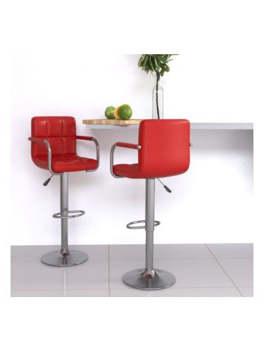 Sonata H Бар табуретки, 2 бр, виненочервени, изкуствена кожа