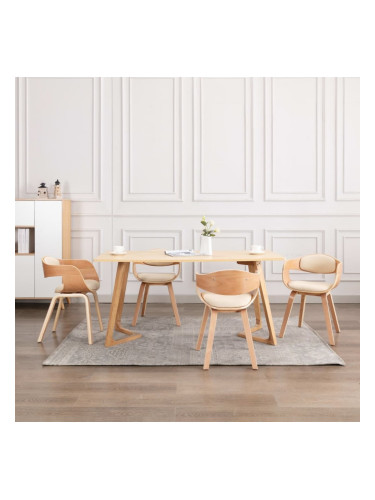 Sonata H Трапезни столове, 4 бр, извито дърво и изкуствена кожа