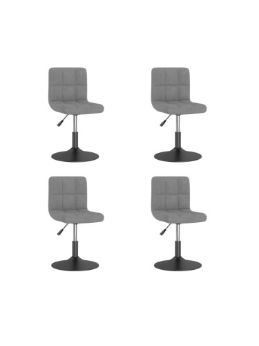 Sonata H Въртящи се трапезни столове, 4 бр, светлосиви, кадифе