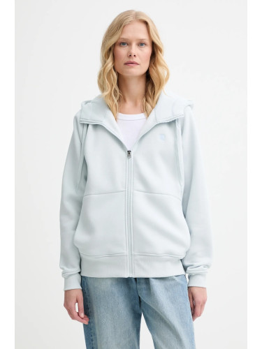 Суичър G-Star в сиво с качулка с изчистен дизайн D22727-C235