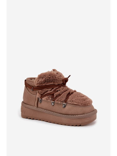 Ниски Снежни Обувки На Платформа С Козина D.Franklin Браун