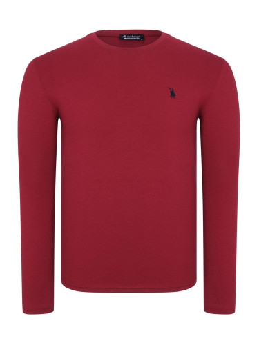 T9588 DEWBERRY BICYCLE COLLAR LONG SLEEVE T-SHIRT-BURGUNDY