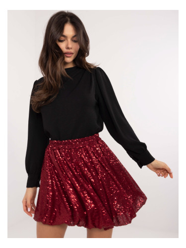 Червена мини пола с пайети