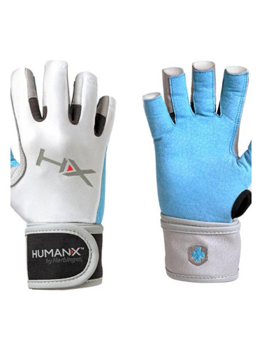HARBINGER  HUMANX  Дамски ръкавици за фитнес накитници X3  3/4  синьо/сиво