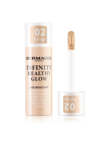 Dermacol Infinity Healthy Glow течен фон дьо тен SPF 10 цвят 02 Beige 20 гр.