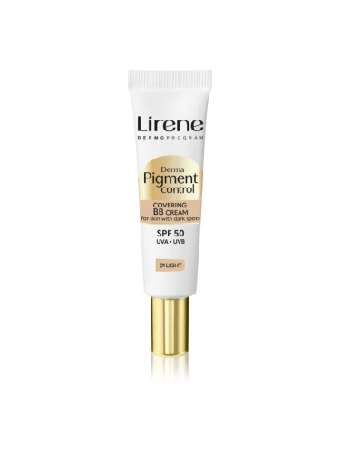 Lirene Derma Pigment Control Covering BB Cream SPF 50 озаряващ ВВ крем против пигментни петна цвят 01 Light 30 мл.