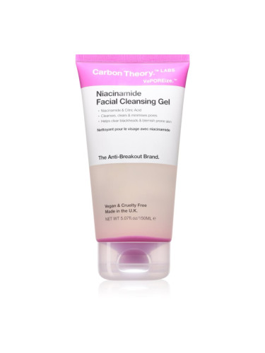 Carbon Theory Vaporeize Niacinamide Cleansing Gel дълбоко почистващ гел с ниацинамид 150 мл.