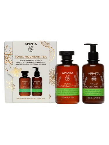 Apivita Tonic Mountain Tea Shower Gel & Body Milk Set подаръчен комплект за освежаване и хидратация