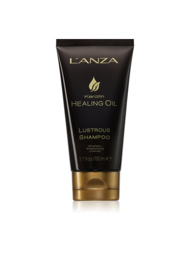 L'anza Keratin Healing Oil Lustrous Shampoo ревитализиращ шампоан за увредена коса 50 мл.