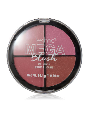 Technic Cosmetics Mega Blush палитра с ружове 14.4 гр.
