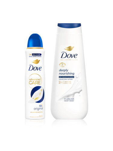 Dove Advanced Care Deeply Nourishing изгодна опаковка на дезодорант и душ-гел