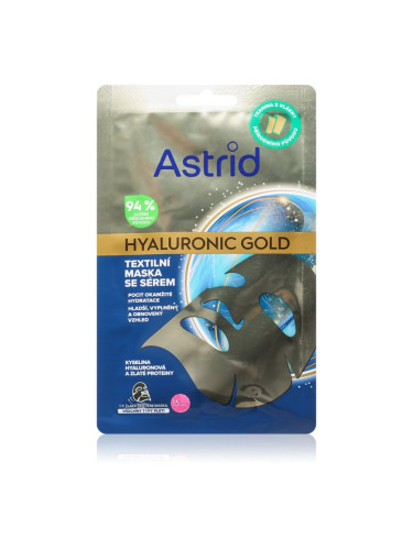 Astrid Hyaluronic Gold текстилна маска за незабавно стягане и изглаждане на кожата 1 бр.