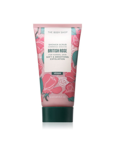 The Body Shop British Rose Shower Scrub нежен пилинг за тяло с аромат на рози 50 мл.