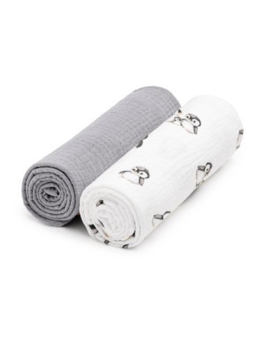 T-TOMI BIO Muslin Diapers пелени от плат Penguin 65x65 cm 2 бр.
