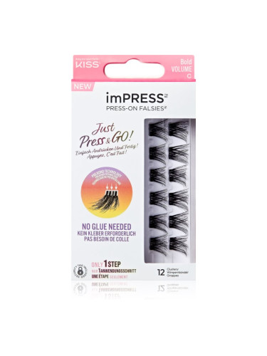 KISS imPRESS Just Press & GO ! лепящи снопчета мигли без възли Bold Volume C 12 бр.