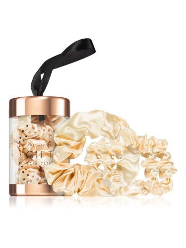 BrushArt Gift for You Slim & Midi satin scrunchie set ластици за коса Blonde latte 3 бр.