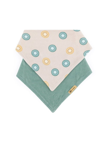 Petite&Mars Bandana Luke 3m+ лигавник Beige Kiwis&Misty Green 1 бр.