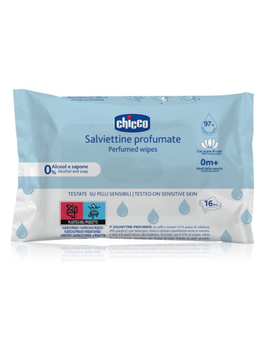 Chicco Perfumed Wipes 0m+ мокри кърпички за деца леко парфюмирано 16 бр.