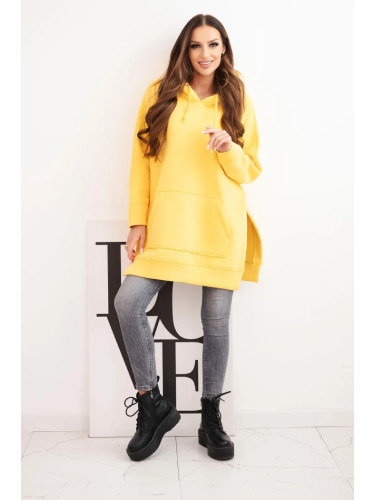 Kesi Insulated sweatshirt with side slits yellow