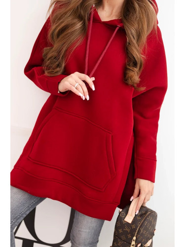 Kesi Warm sweatshirt with side slits burgundy